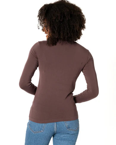 BAMBOO BASIC TURTLENECK SHORT - COFFEE