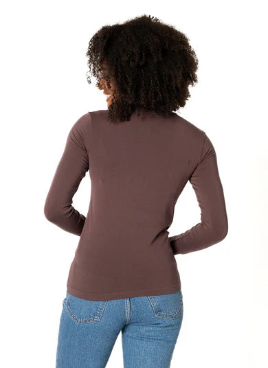 BAMBOO BASIC TURTLENECK SHORT - COFFEE