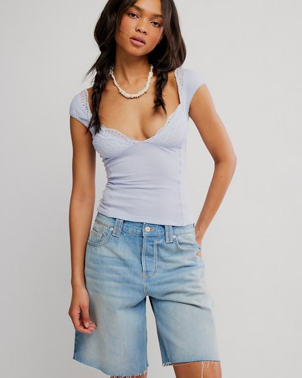 FREE PEOPLE BLUSH HOUR TEE - SUMMER SHOWER