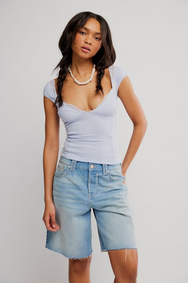 FREE PEOPLE BLUSH HOUR TEE - SUMMER SHOWER