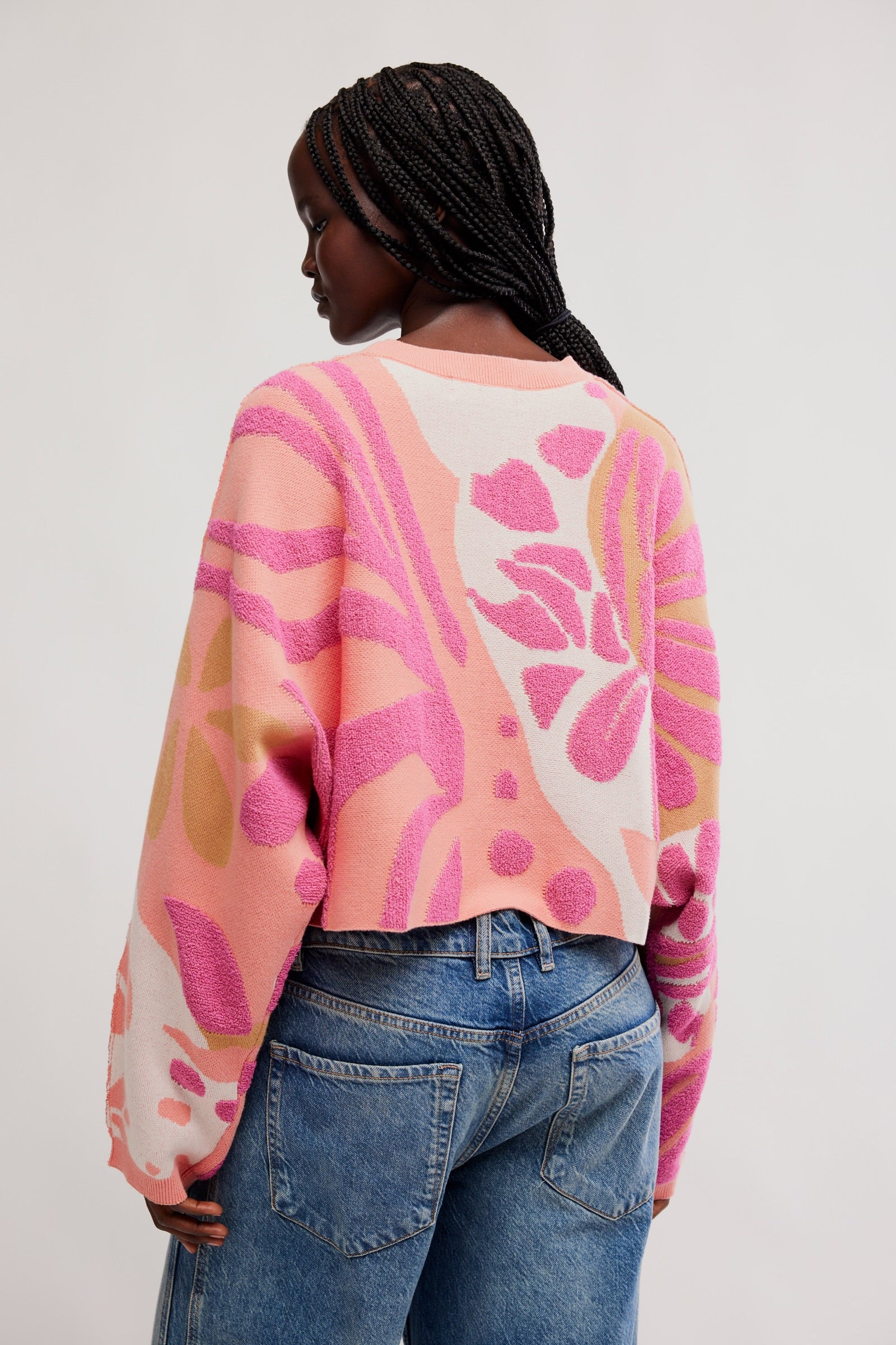 FREE PEOPLE MIA PULLOVER - CORAL KISS COMBO