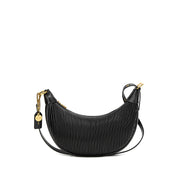 PIXIE MOOD CRESCENT CROSSBODY BAG - BLACK PLEATED