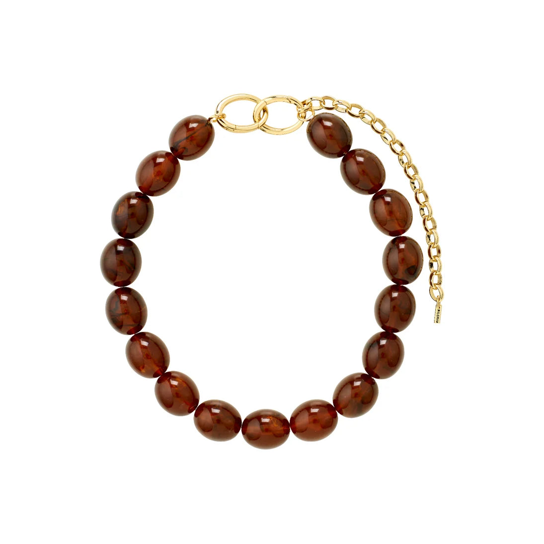 PILGRIM STILL CHUNKY NECKLACE - BROWN