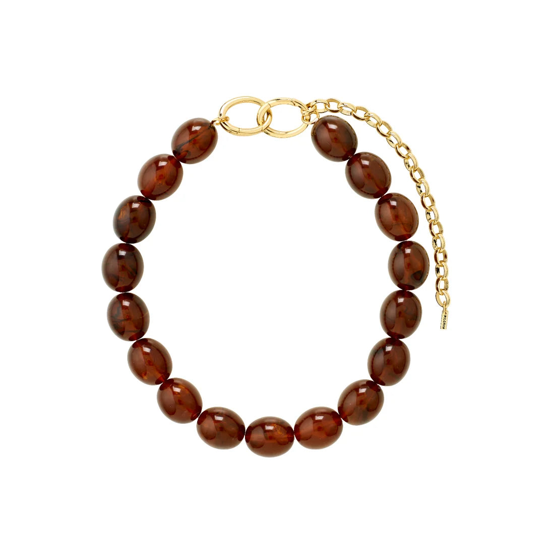 PILGRIM STILL CHUNKY NECKLACE - BROWN