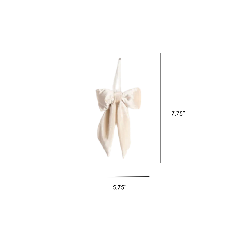 VELVET FABRIC BOW - CREAM