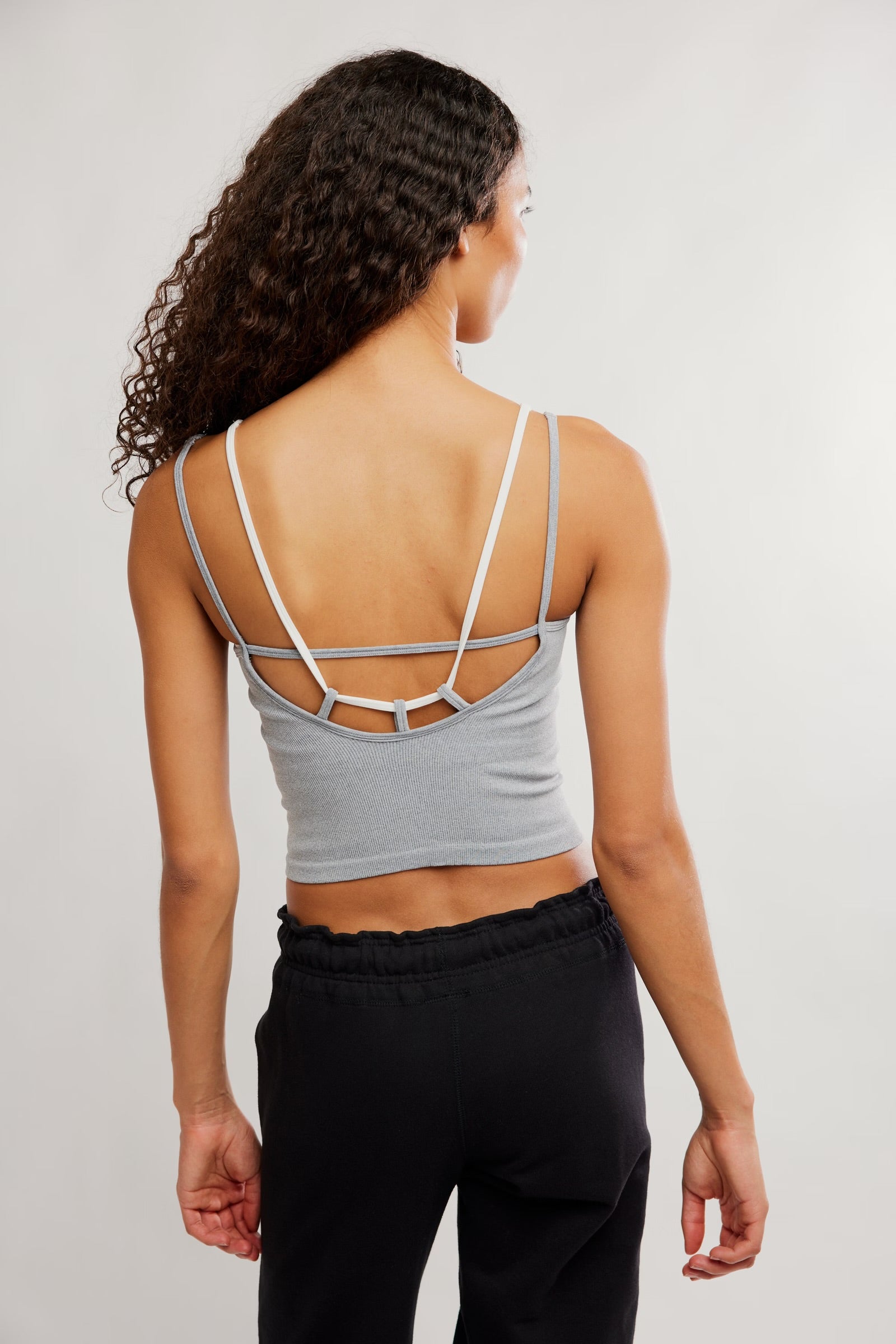 FREE PEOPLE ALL CLEAR COASTLINE CAMI - HEATHER GREY COMBO