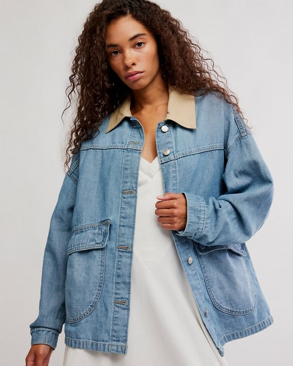 FREE PEOPLE LEMON DENIM JACKET - BERRY BLUES