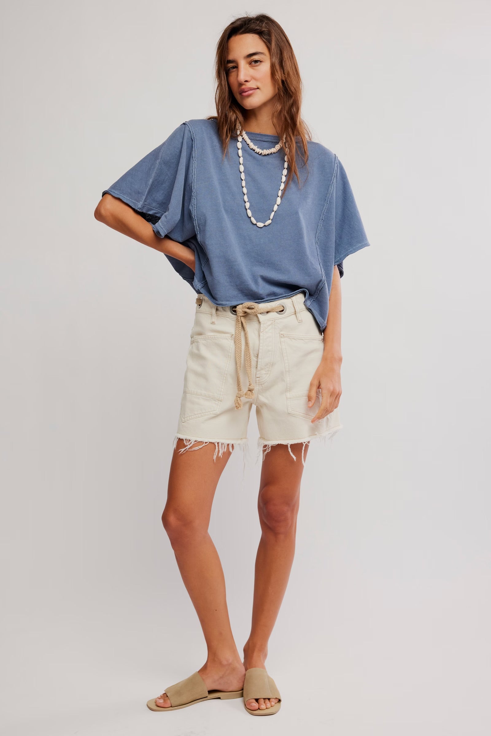 FREE PEOPLE NEXT LEVEL TEE - NIGHT SHADOW