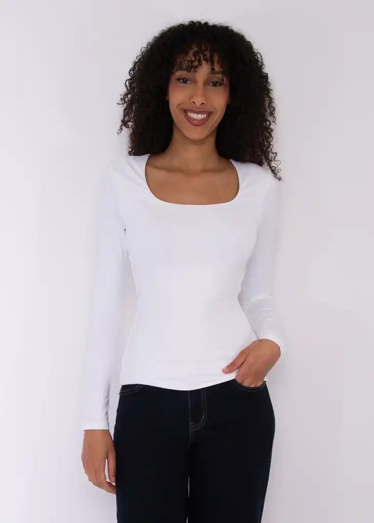 MARIANA SIGNATURE LONG SLEEVE - WHITE