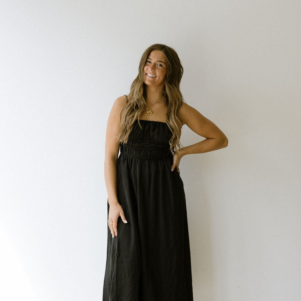 VELVET HEART TANELLA MIDI DRESS - BLACK