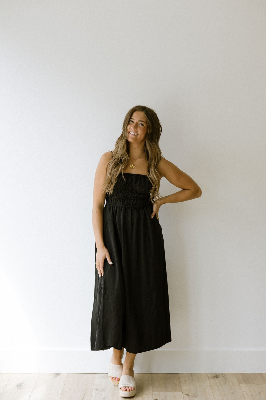 VELVET HEART TANELLA MIDI DRESS - BLACK