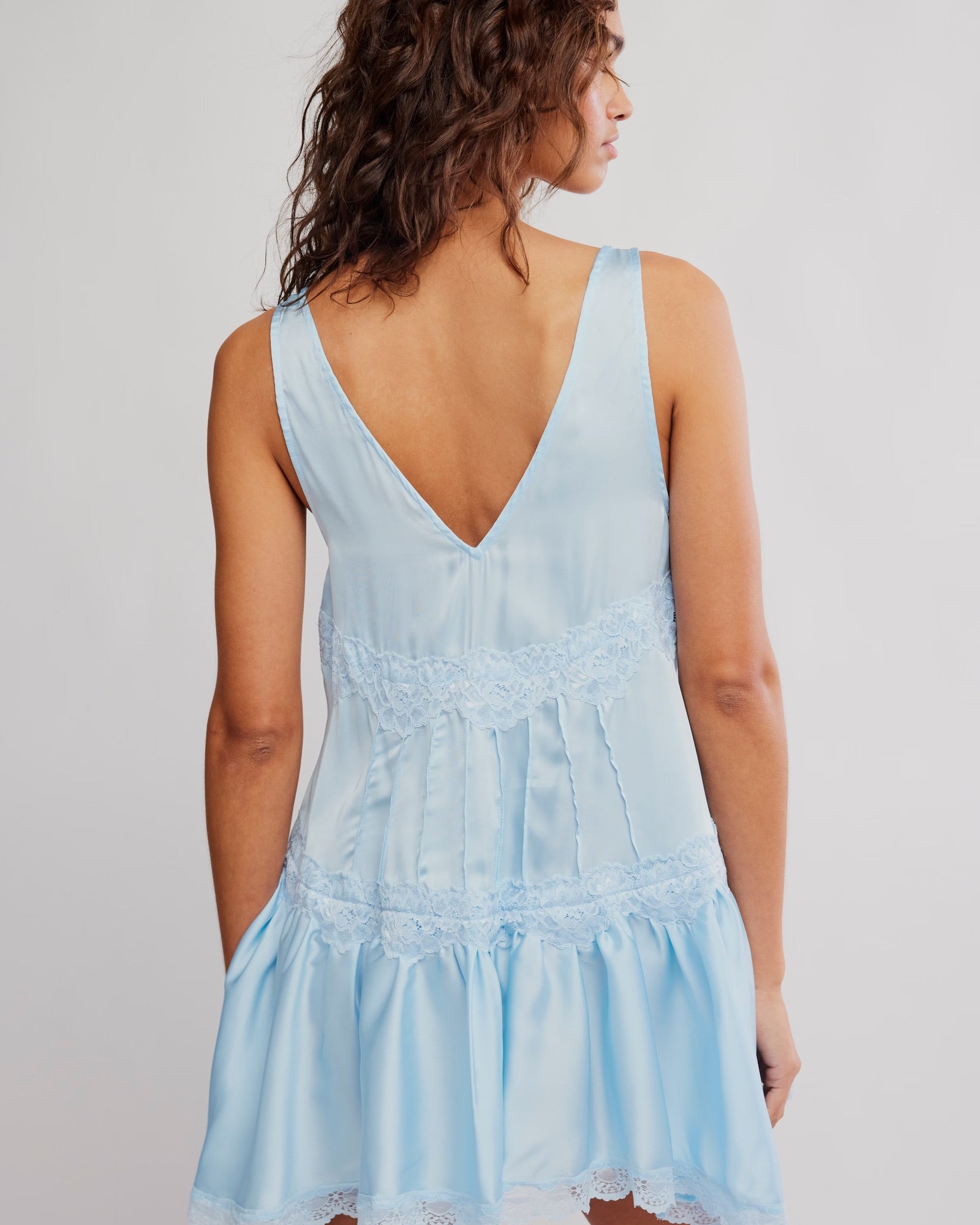 FREE PEOPLE IN THIS GROOVE SLIP DRESS - DEW SHINE