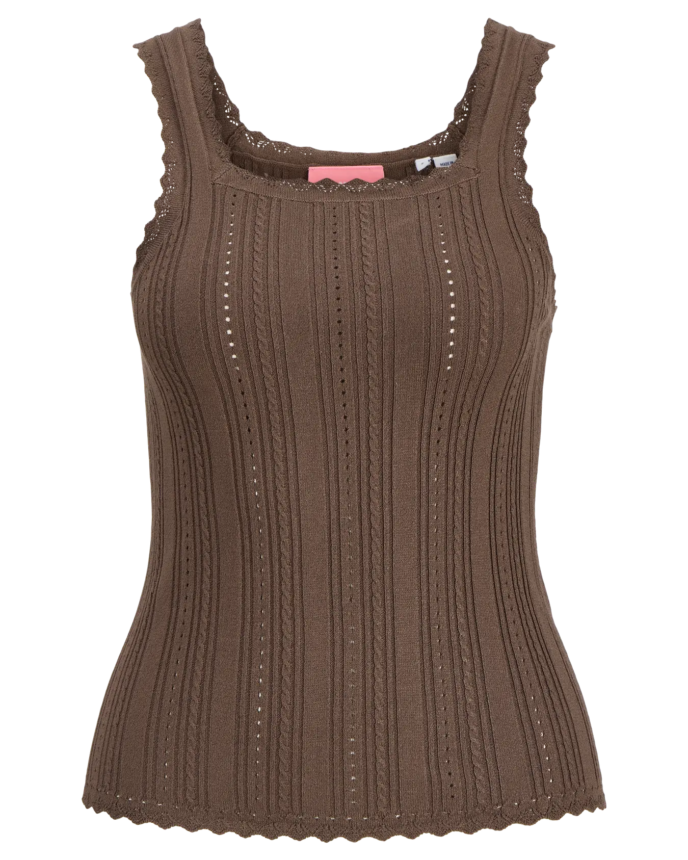 JJXX GIANNA KNIT TANK - CHOCOLATE BROWN
