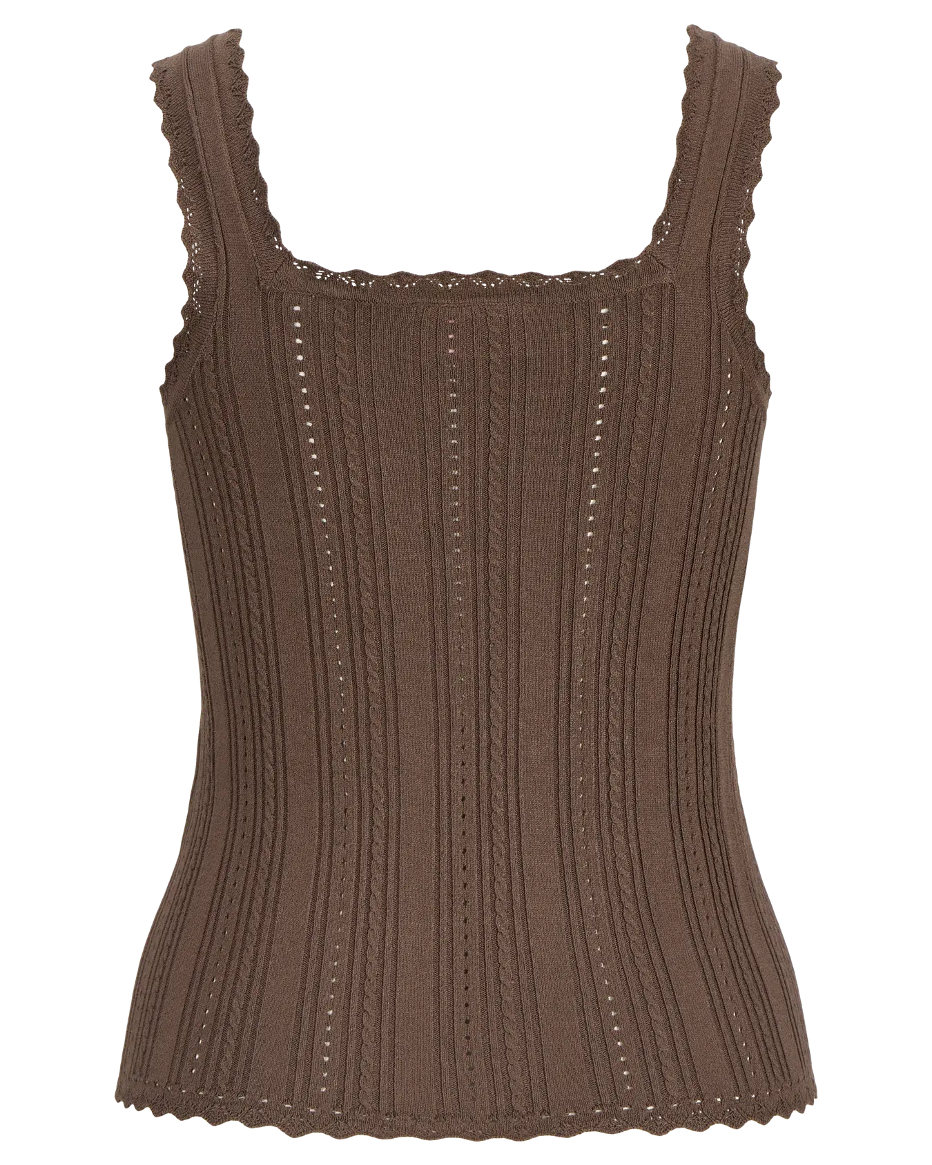 JJXX GIANNA KNIT TANK - CHOCOLATE BROWN