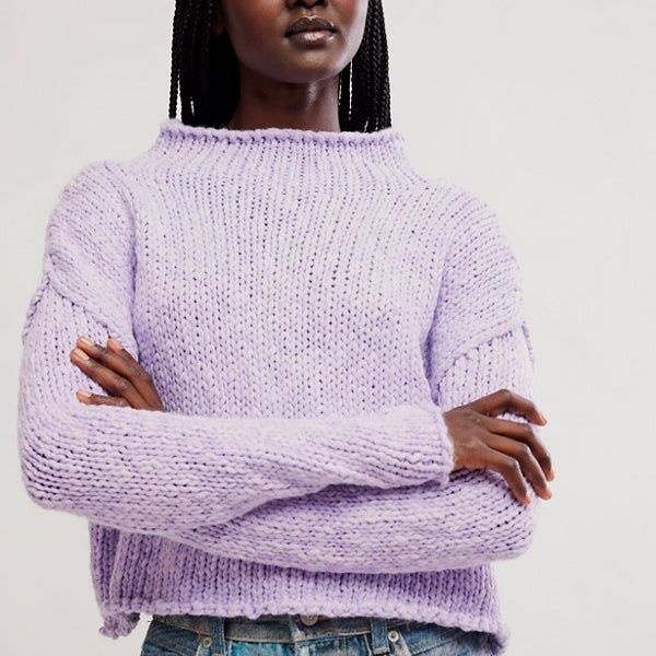 FREE PEOPLE OPAL SWEATER - PURPLE SATIN