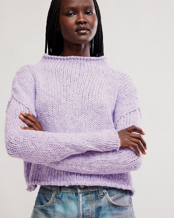 FREE PEOPLE OPAL SWEATER - PURPLE SATIN