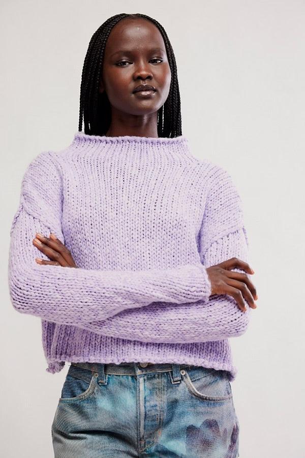 FREE PEOPLE OPAL SWEATER - PURPLE SATIN