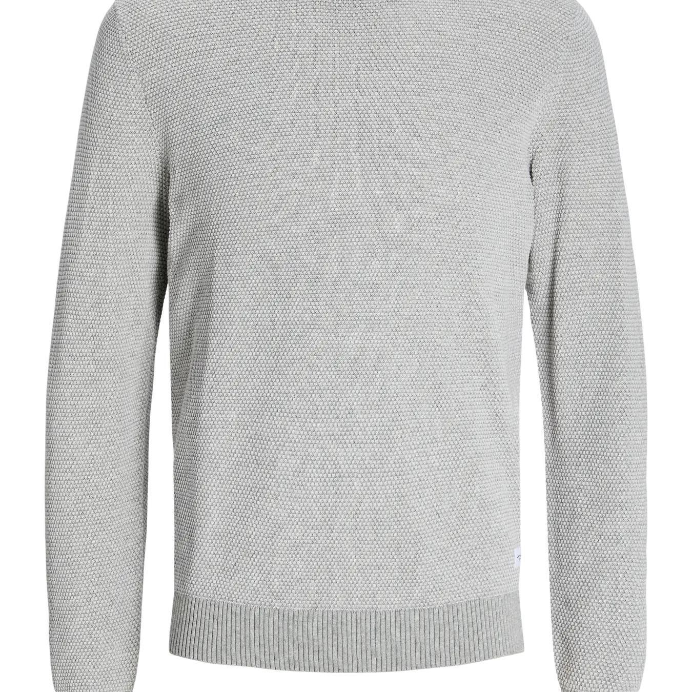JJ GLOBE KNIT CREW NECK SWEATER - LIGHT GREY MELANGE