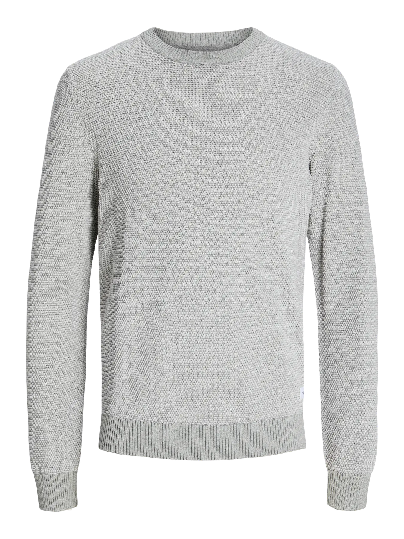 JJ GLOBE KNIT CREW NECK SWEATER - LIGHT GREY MELANGE