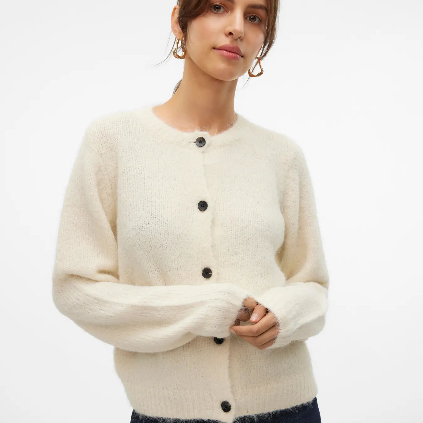 VM NOVAH O NECK CARDIGAN - BIRCH