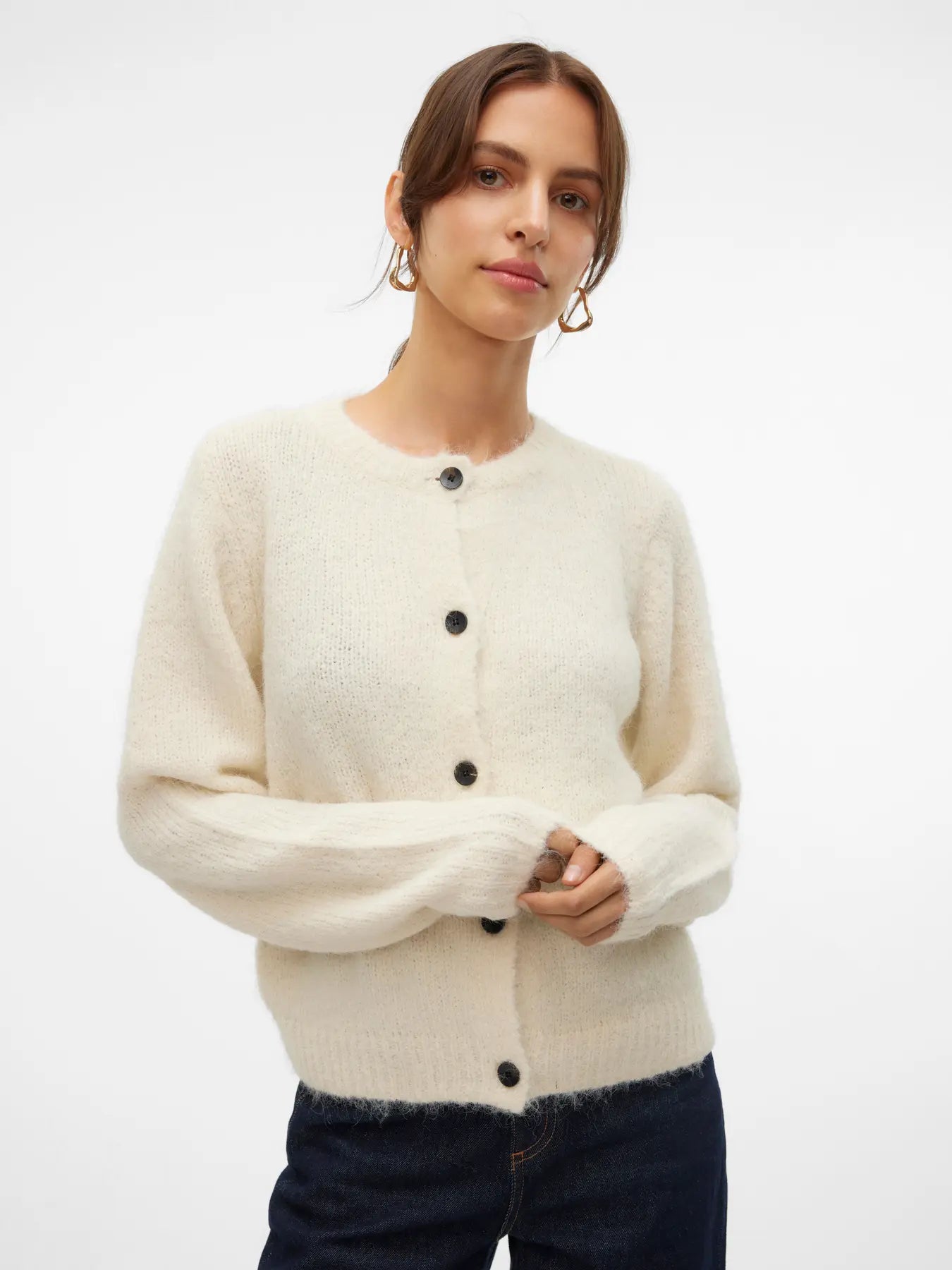 VM NOVAH O NECK CARDIGAN - BIRCH