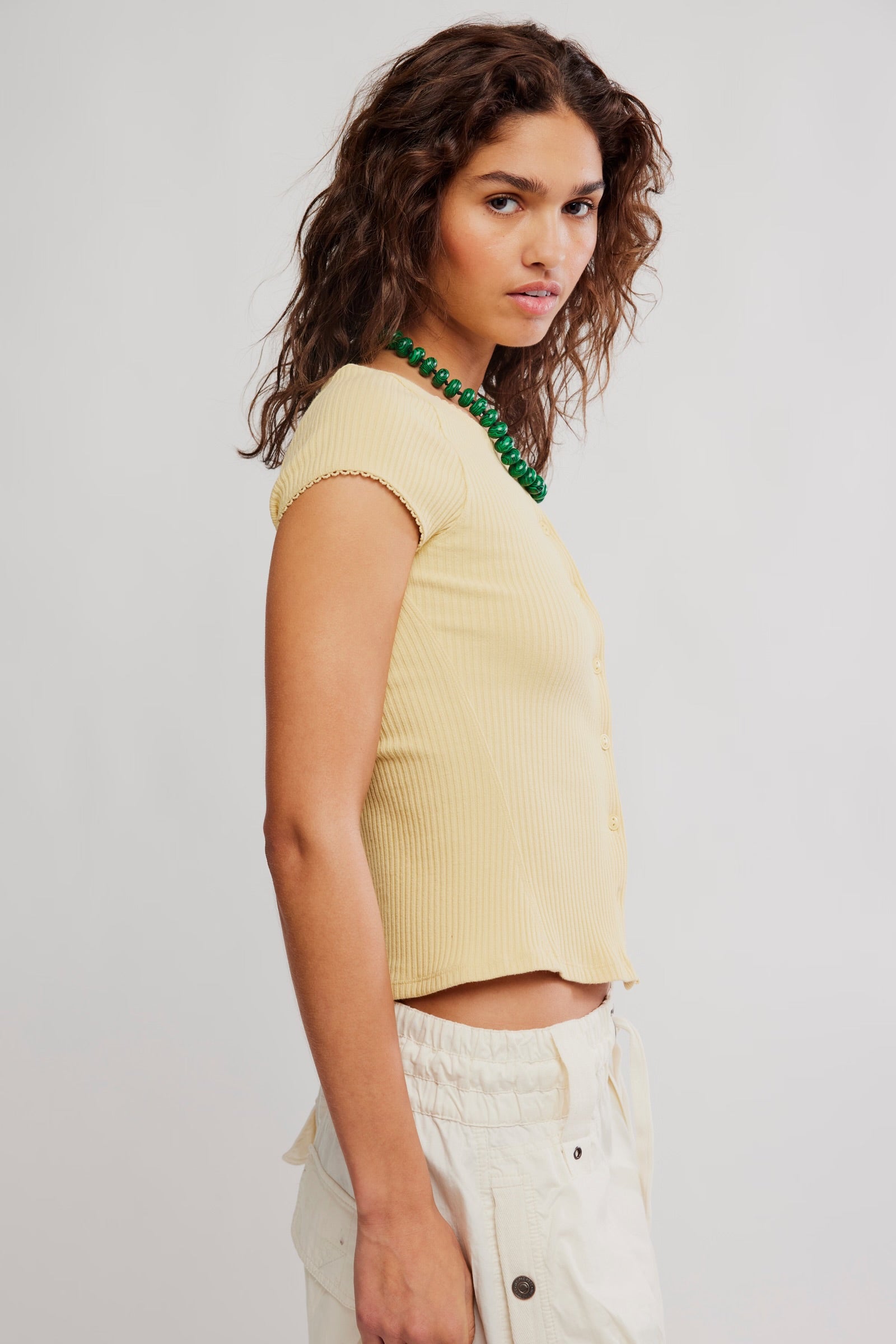 FREE PEOPLE MOST WANTED CARDI - YELLOW