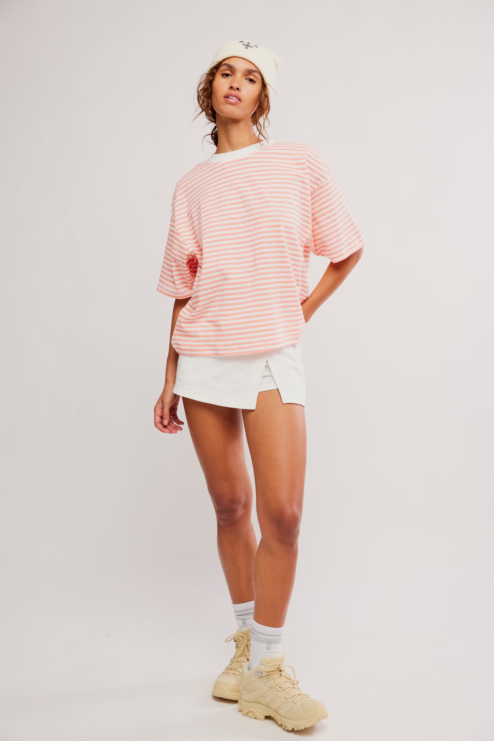 FREE PEOPLE STRIPE TACKLE TEE - FRUIT PUNCH
