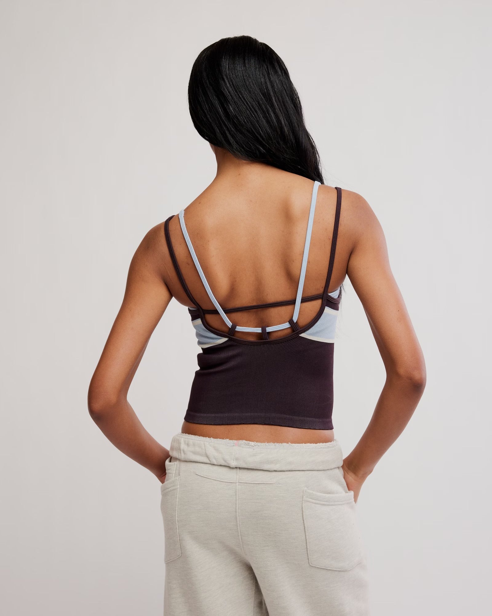 FREE PEOPLE ALL CLEAR COASTLINE CAMI - CHOCOLATE COMBO