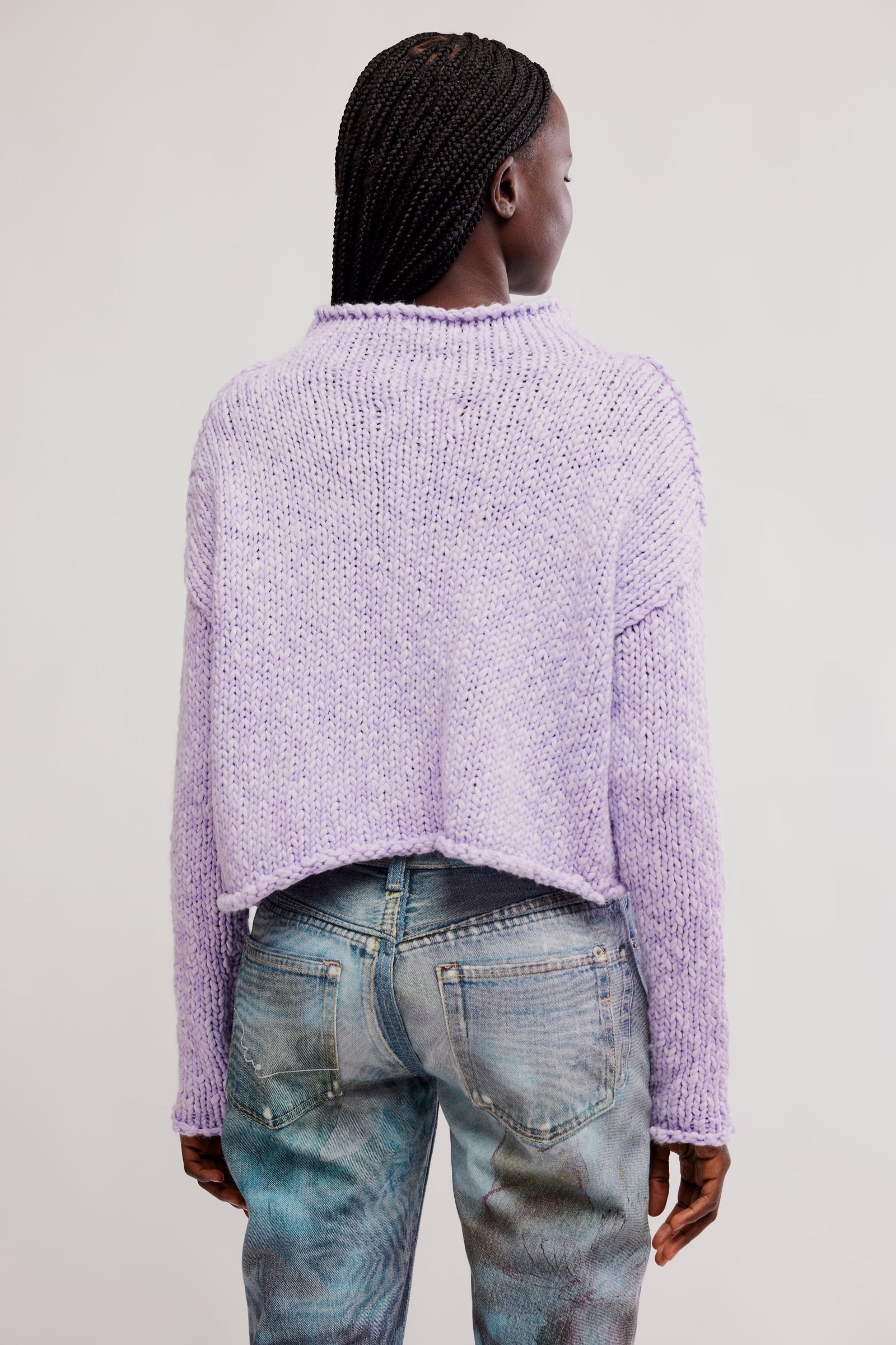 FREE PEOPLE OPAL SWEATER - PURPLE SATIN