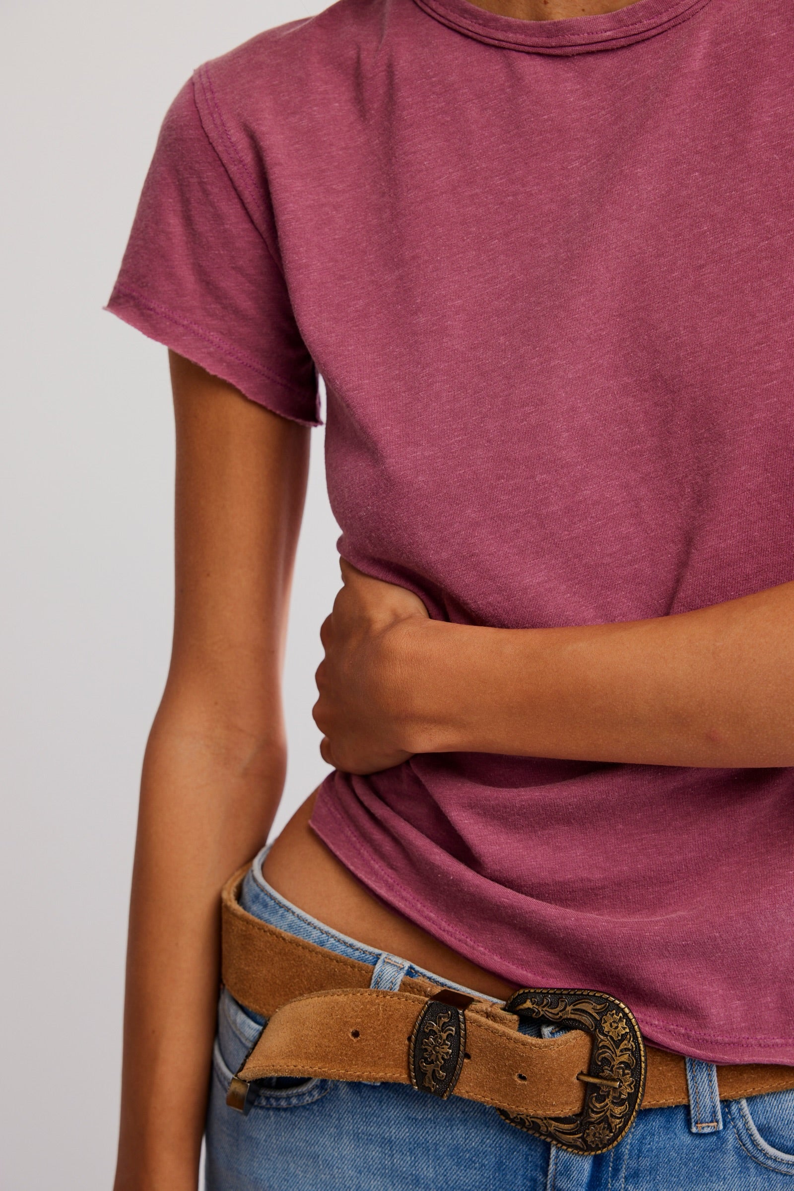 FREE PEOPLE NOVA TEE - CRUSHED BERRY