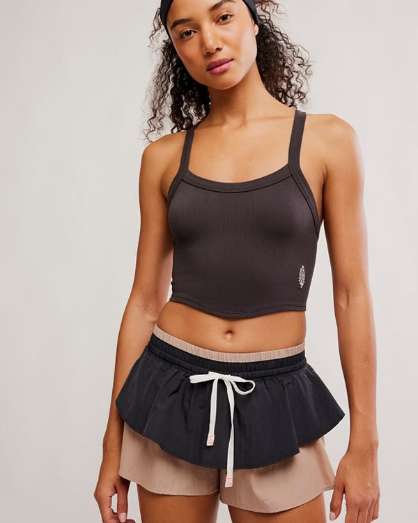 FREE PEOPLE ALL CLEAR CAMI - CHOCOLATE