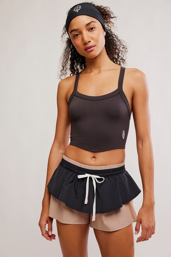 FREE PEOPLE ALL CLEAR CAMI - CHOCOLATE