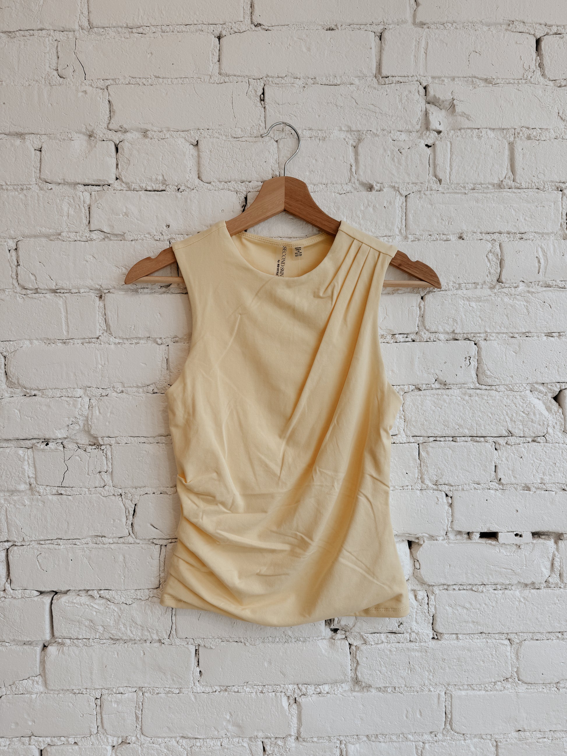 COTTON CORE RURI DRAPED TANK - DOUBLE CREAM