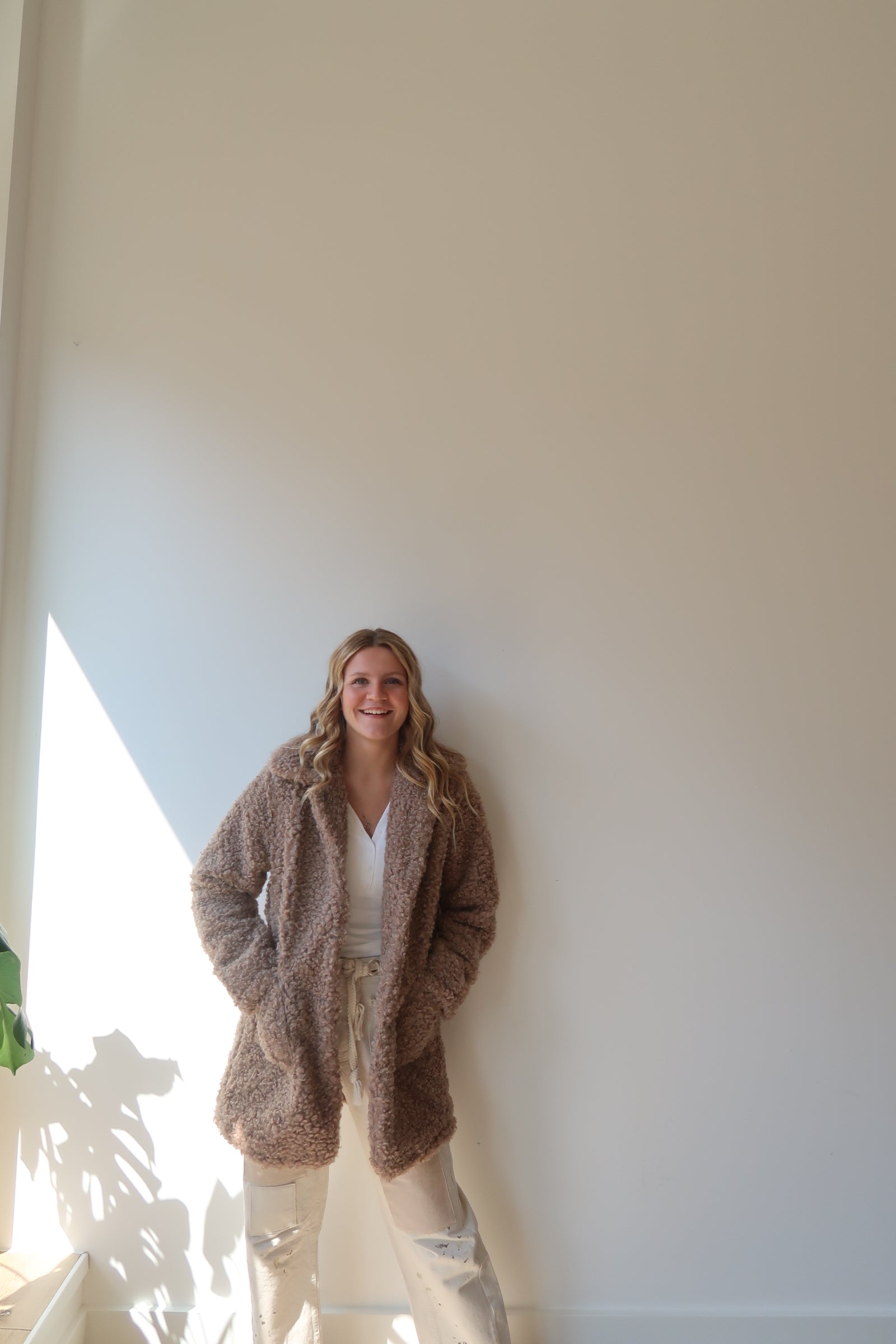 POODLE FUR JACKET - CAMEL - LAST SIZE M