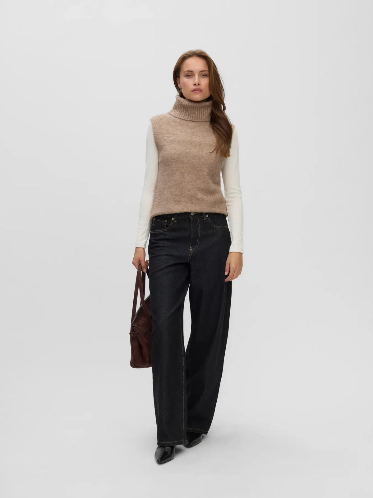 VM EVERLEE ROLLNECK VEST - SILVER MINK