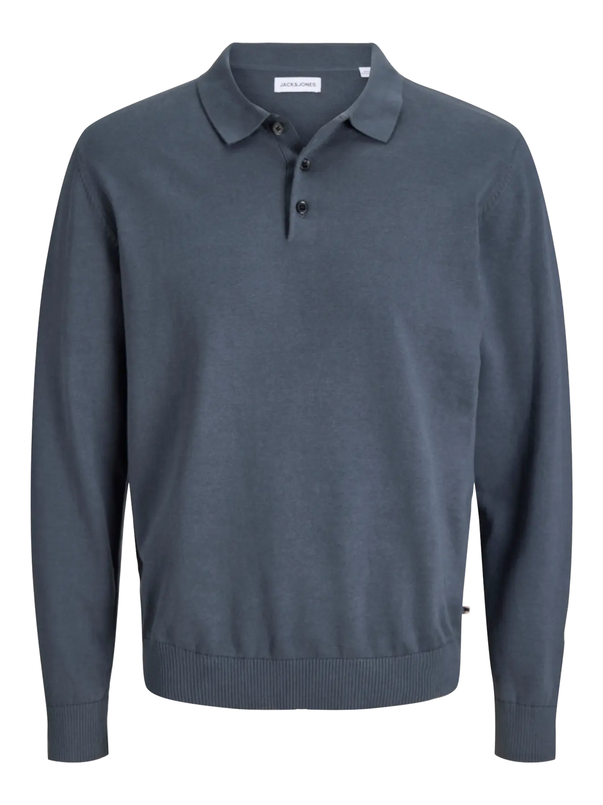 JJ BASIC KNIT LS POLO - TURBULENCE