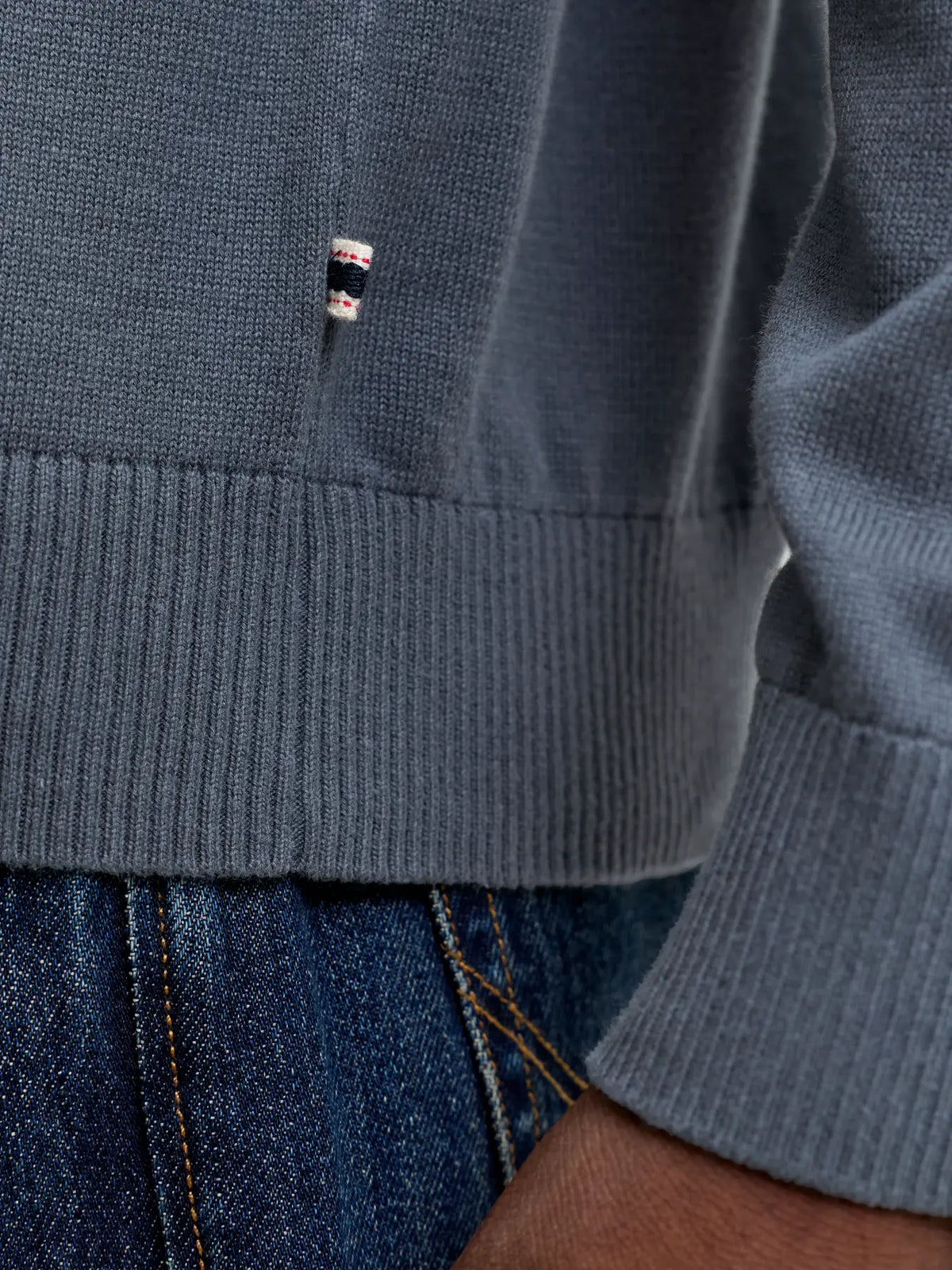 JJ BASIC KNIT LS POLO - TURBULENCE
