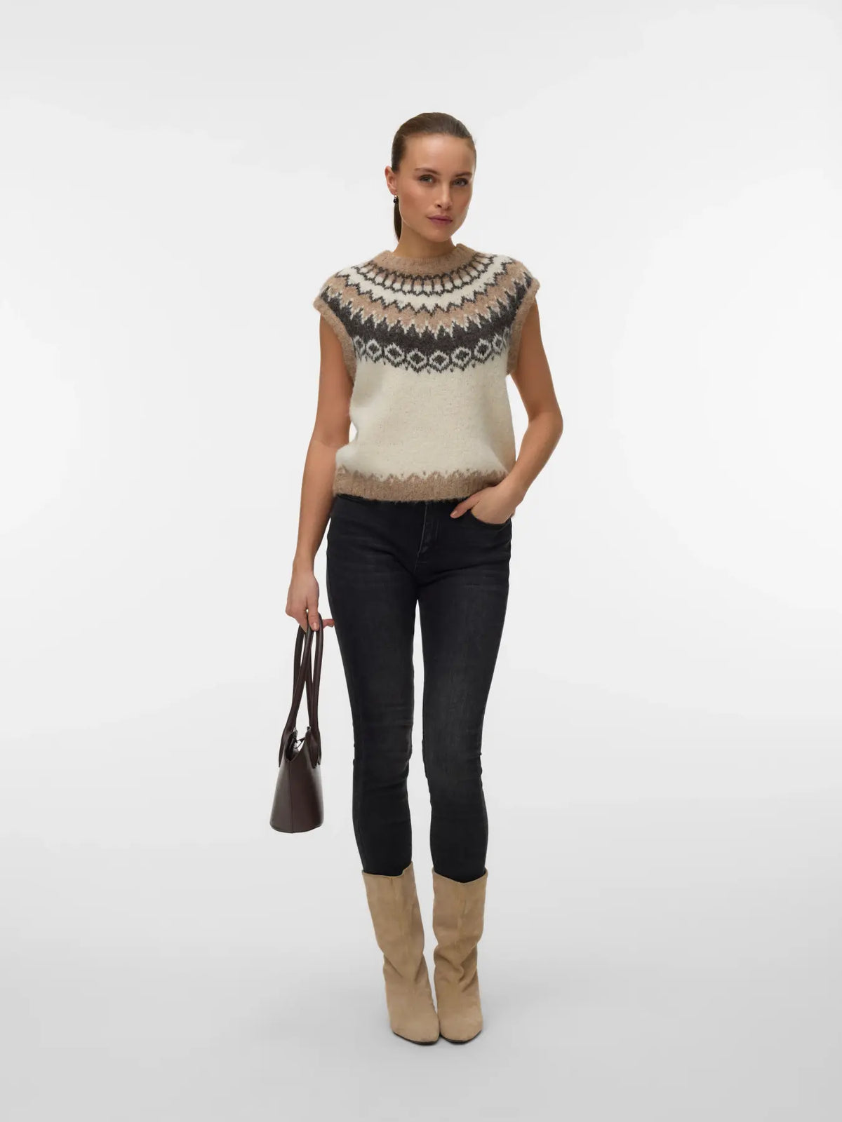 VM ASPEN O NECK VEST - BIRCH SILVER