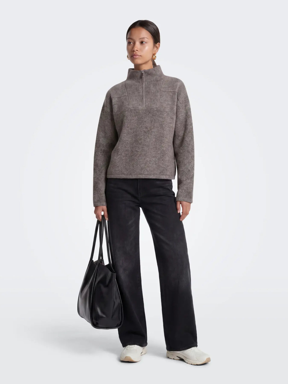 ONLY CLARA LS KNIT HALFZIP PULLOVER - BRACKEN