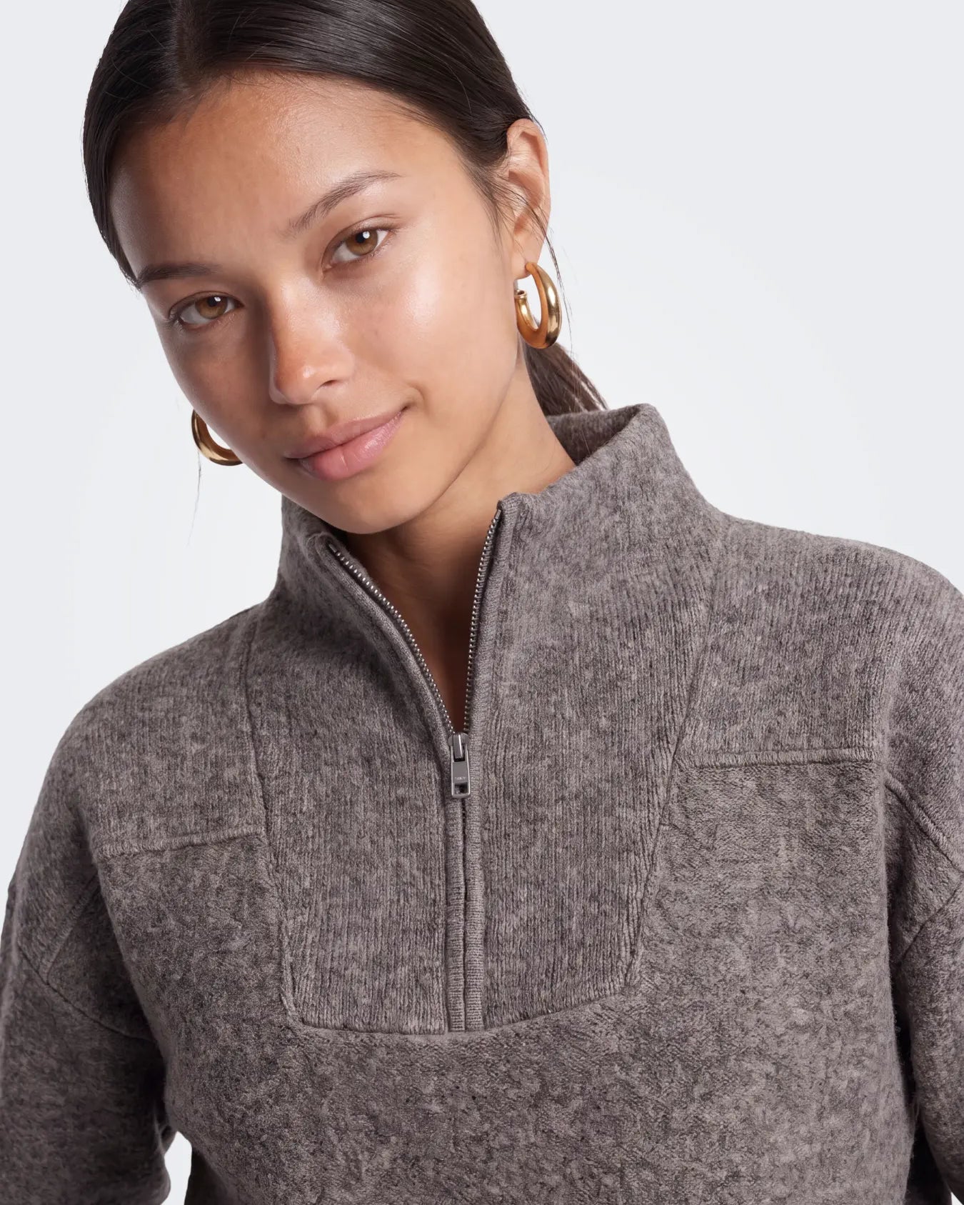 ONLY CLARA LS KNIT HALFZIP PULLOVER - BRACKEN