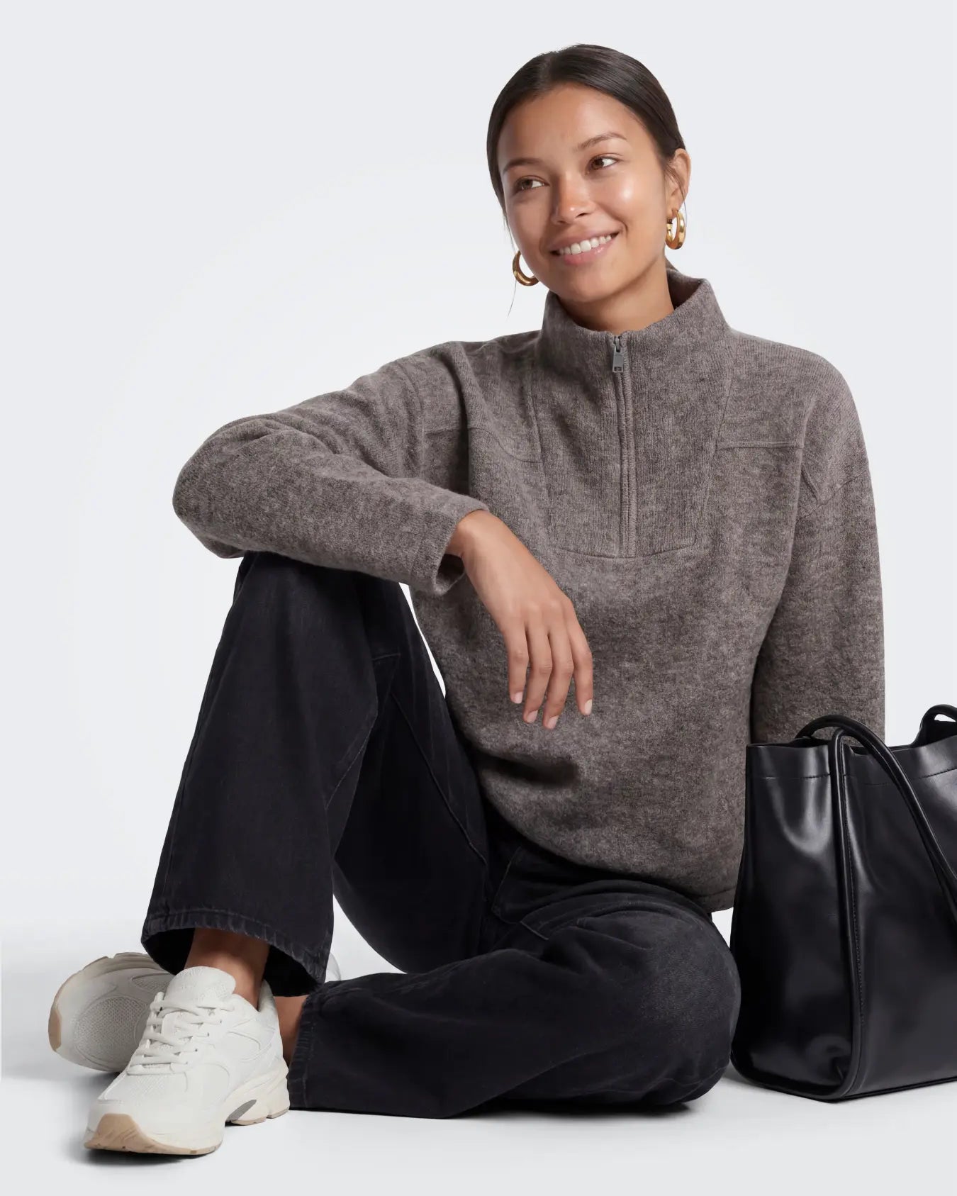 ONLY CLARA LS KNIT HALFZIP PULLOVER - BRACKEN