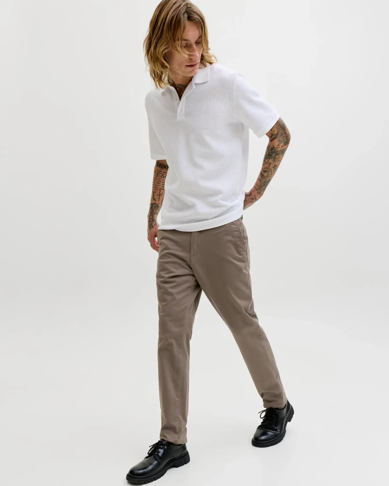 JJ MARCO BOWIE CHINO TROUSERS - FALCON