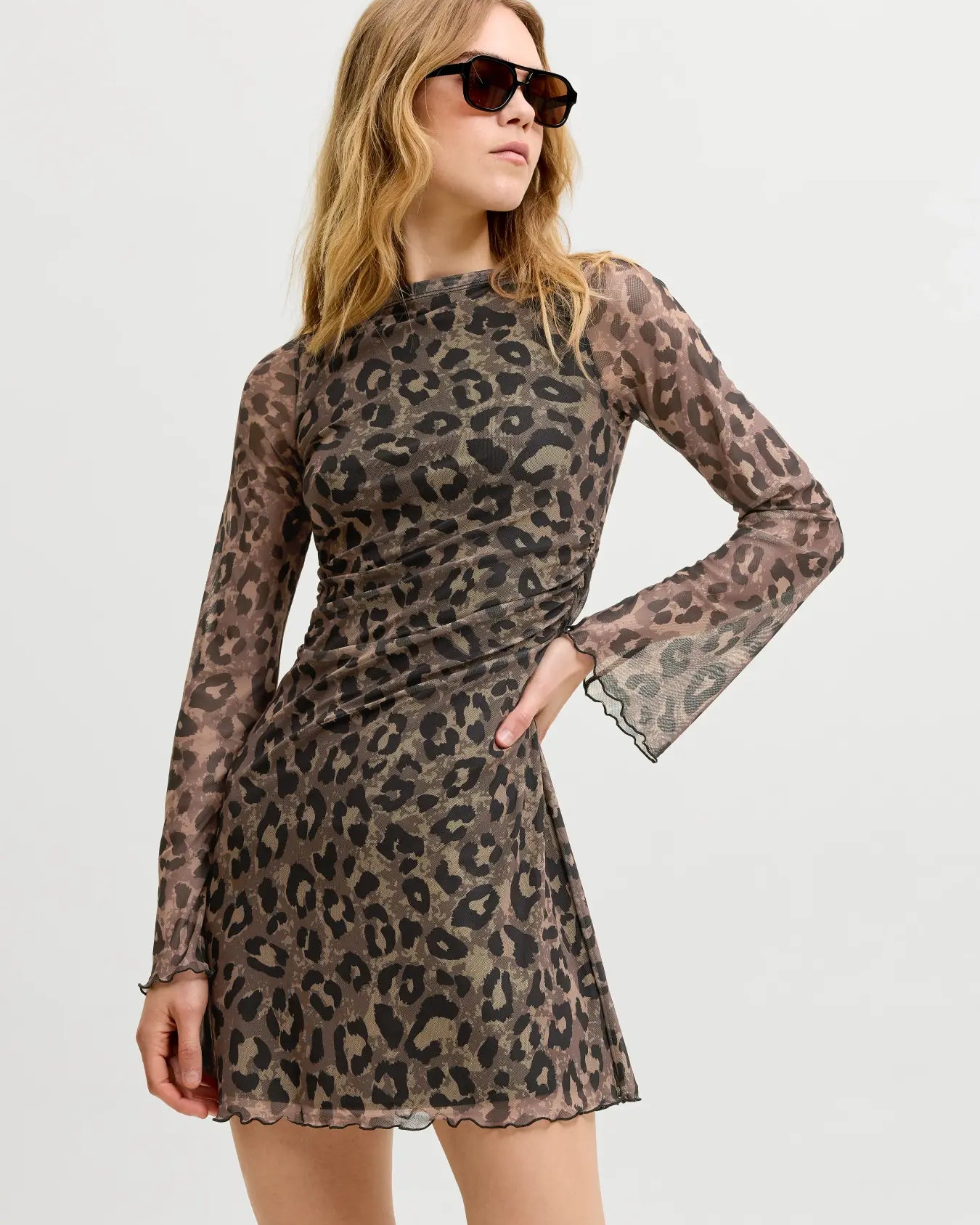 JJXX MINNA MESH DRESS - TIGERS EYE