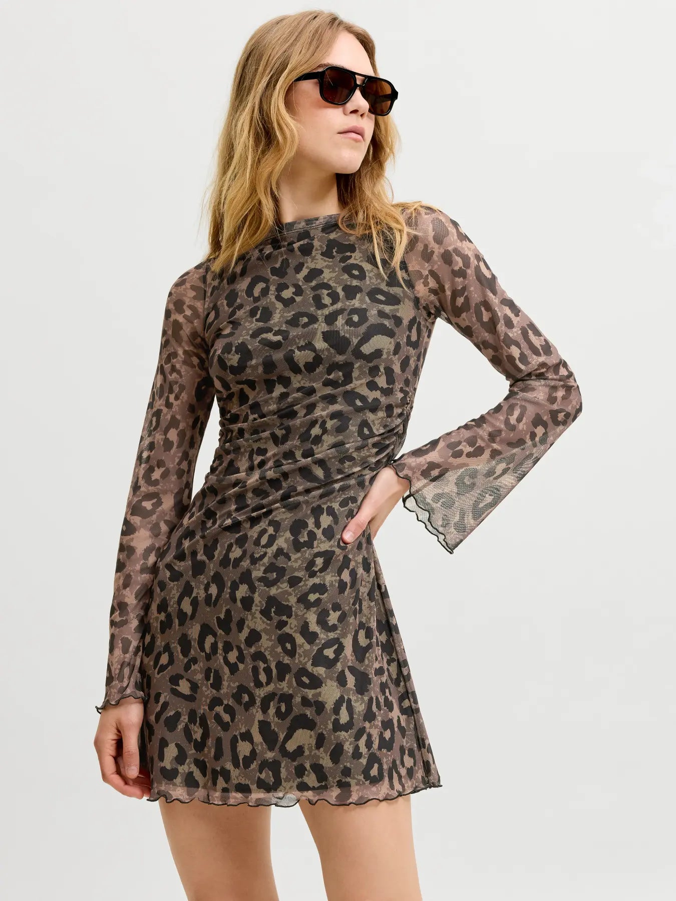 JJXX MINNA MESH DRESS - TIGERS EYE