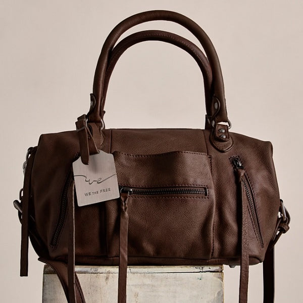 FREE PEOPLE BABY EMERSON LEATHER TOTE - ESPRESSO