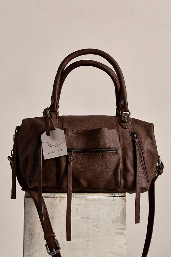 FREE PEOPLE BABY EMERSON LEATHER TOTE - ESPRESSO