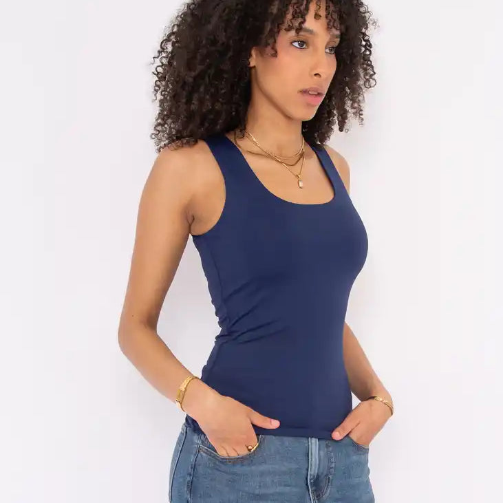 TANITH DOUBLE U NECK - TRUE NAVY