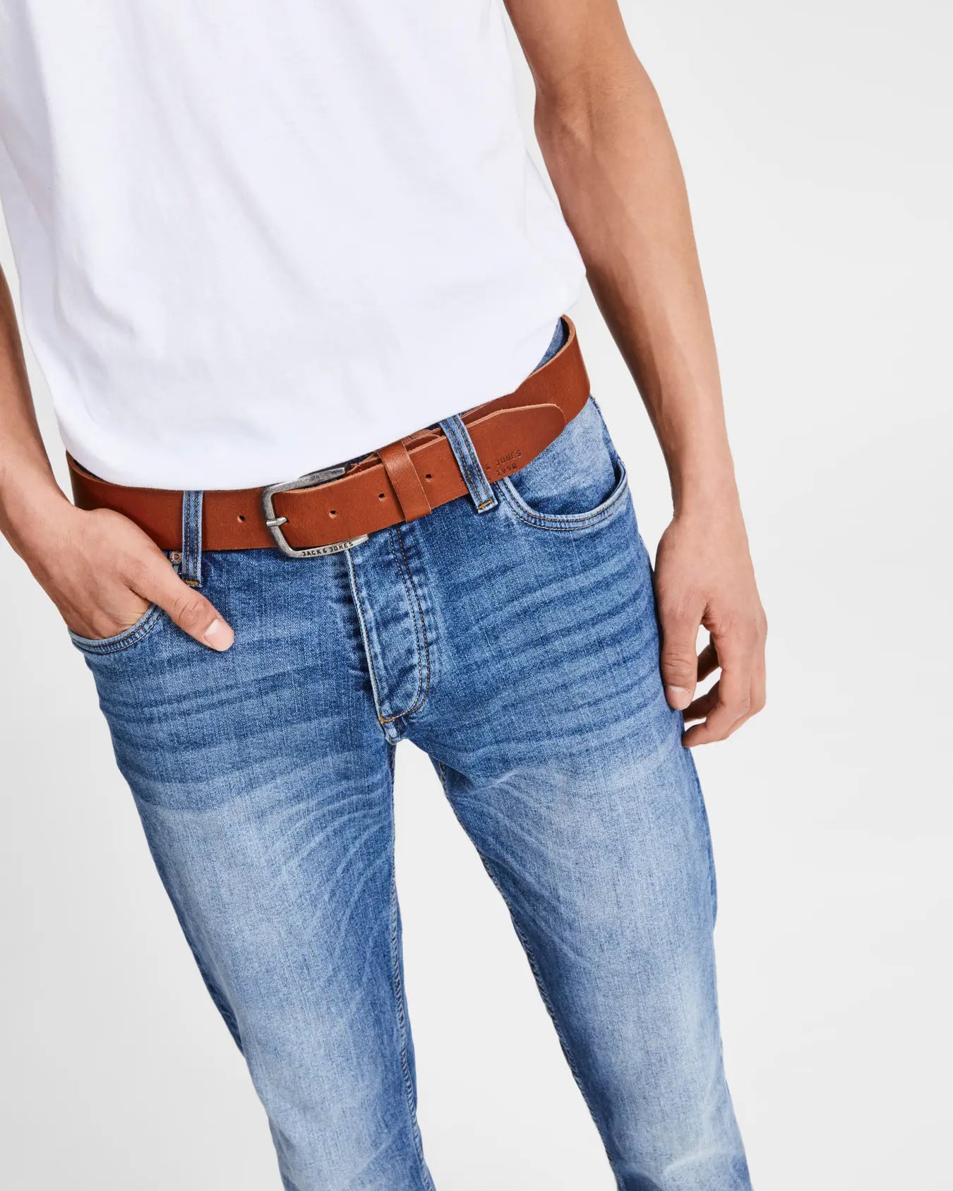 JJ PAUL LEATHER BELT - MOCHA BISQUE