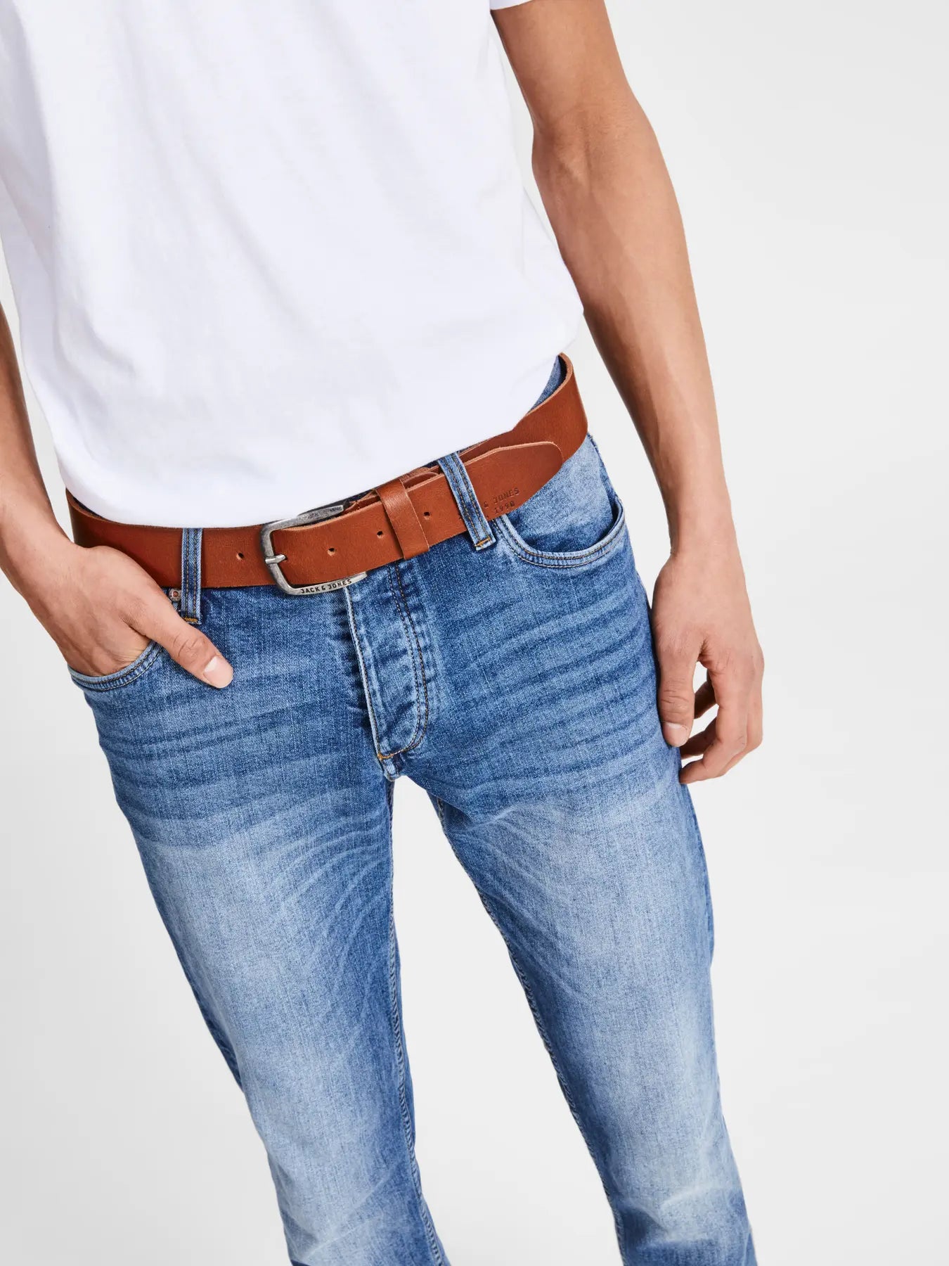 JJ PAUL LEATHER BELT - MOCHA BISQUE