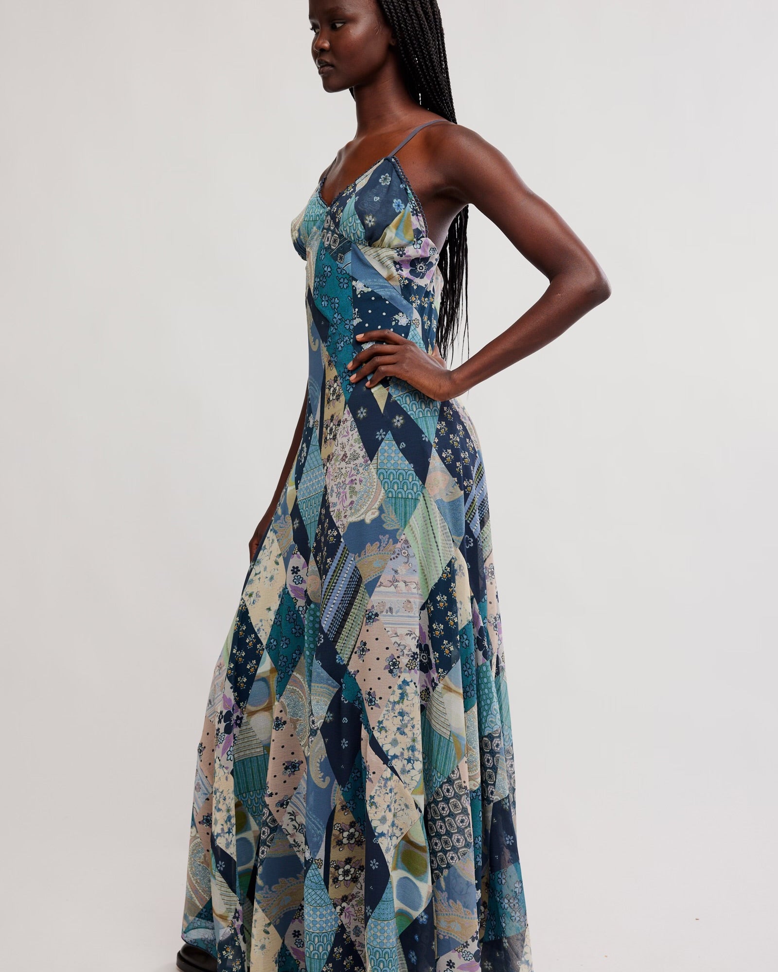 FREE PEOPLE TIS THE SEASON MAXI DRESS - STORM COMBO